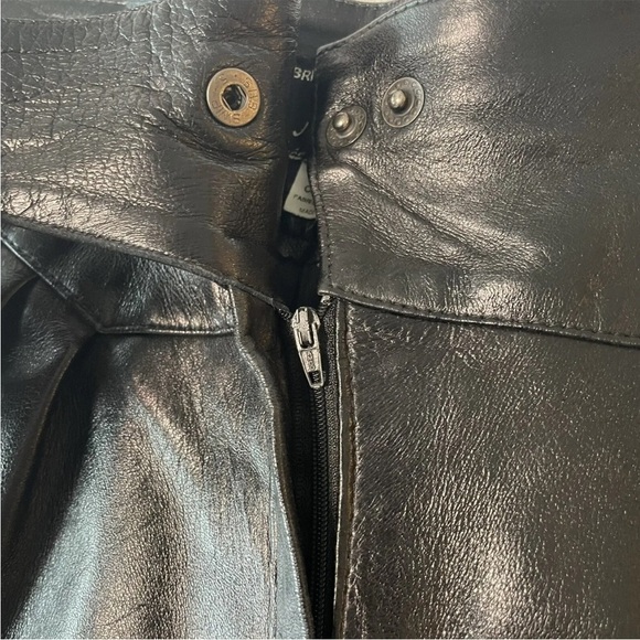 Vintage MZ Creations Paris France Women's High Waisted Black Leather pants 1980s - Picture 9 of 13